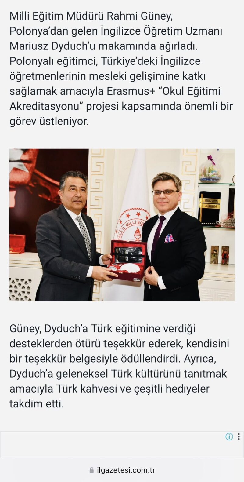 media o szkoleniu w Turcji