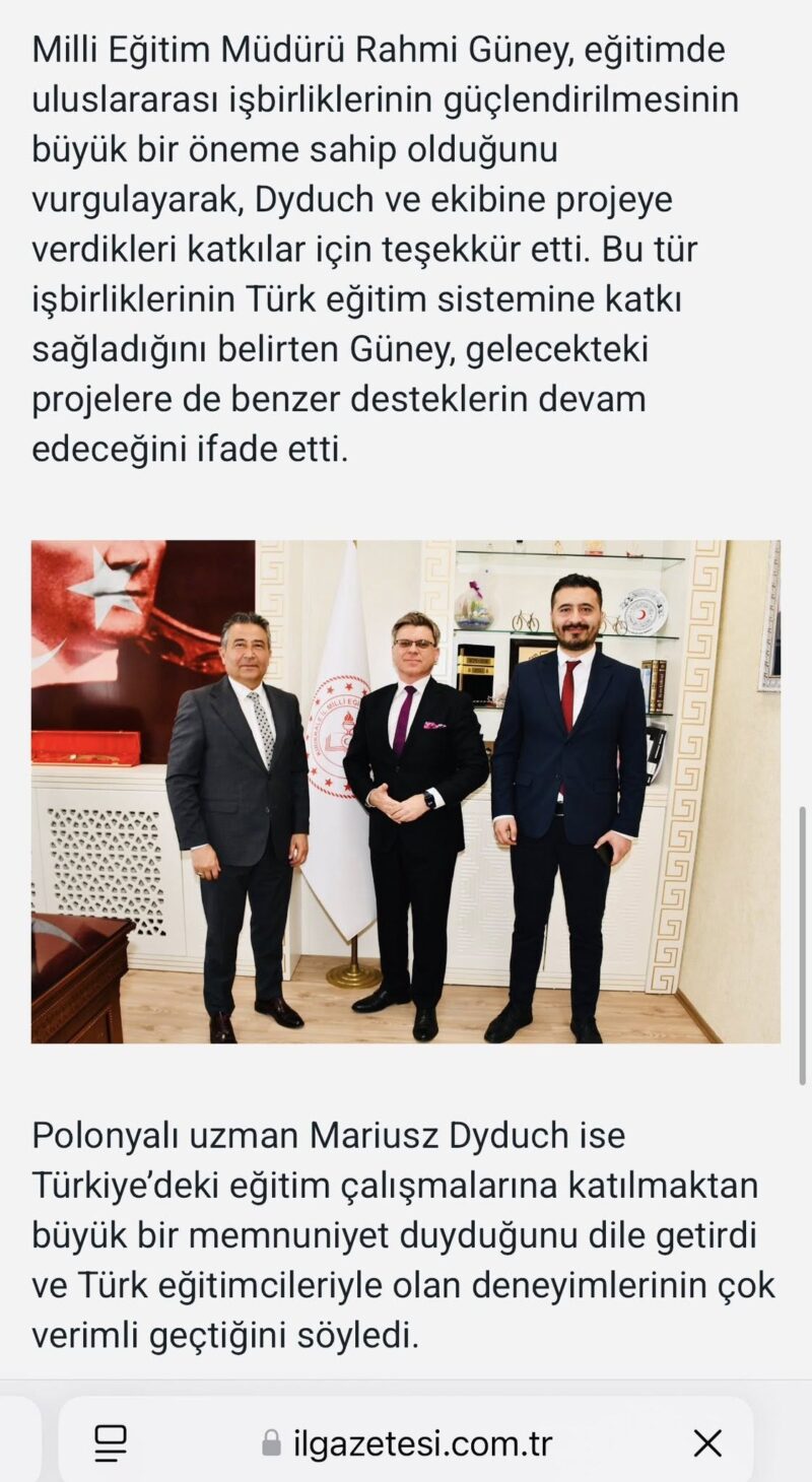 media o szkoleniu w Turcji